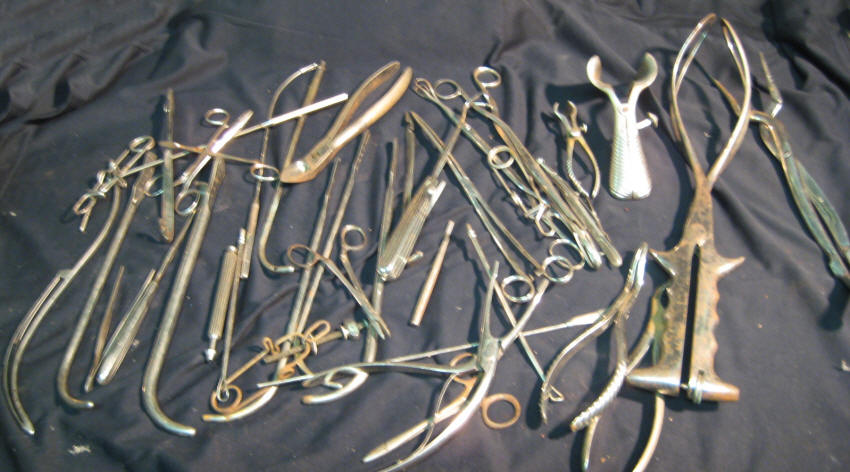 40pc Set of Antique Embalming Tools With Mortician Bag For Preparing ...