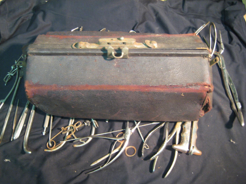 40pc Set of Antique Embalming Tools With Mortician Bag For Preparing ...